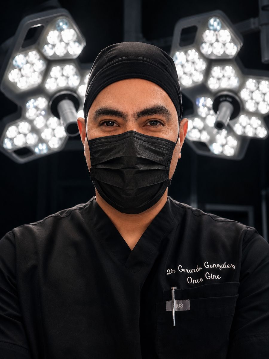 El Dr. Gerardo González Mendoza en quirófano, Hospital Ángeles Torreón.